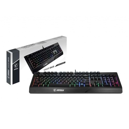 MSI Q TR Vigor GK20 RGB Ledli Sessiz Membran Siyah Oyuncu Klavyesi