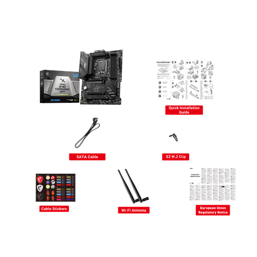 MSI MAG B760 TOMAHAWK WIFI6E DDR5 HDMI-DP TYPEC PCIE 4.0 1700p ATX