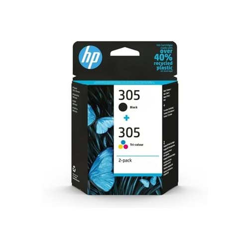 HP 305 Siyah ve Üç Renkli Orijinal Mürekkep Kartuşu İkili Paket - 6ZD17AE