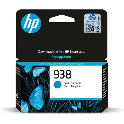 HP 938 Cyan (Camgöbeği) Orijinal Mürekkep Kartuşu (4S6X5PE)
