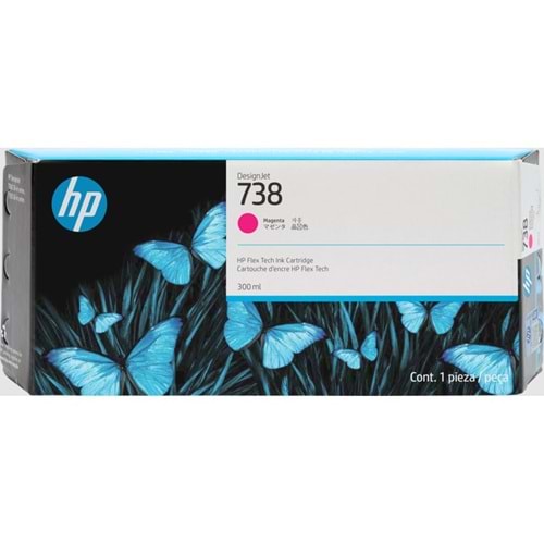 HP 676M7A No 738 Macenta 300ml Yüksek Kapasiteli Orijinal DesignJet Mürekkep Kartuşu