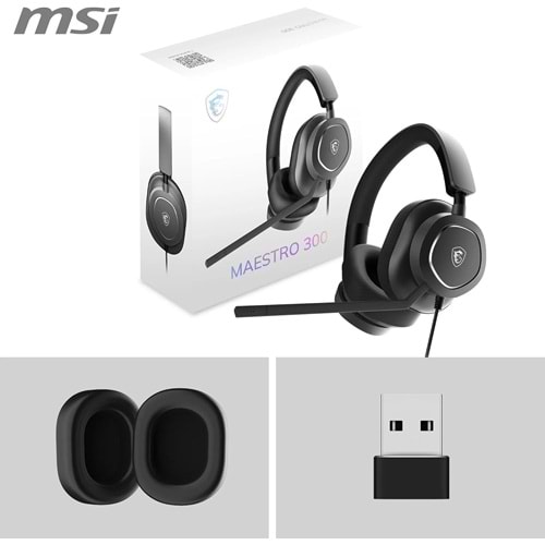 MSI GG Maestro 300 USB-C 7.1 Sanal Çevresel Ses Siyah Oyuncu Kulaklığı