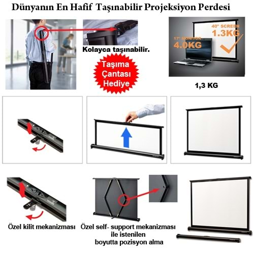 CODEGEN MX-40 81x61 Masaüstü Projeksiyon Perdesi