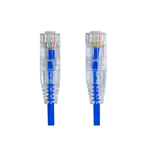 AGER 0.15metre CAT6 Utp Slim AWG28 AC-602-0015/B Mavi LSZH Patch Kablo (10'lu Paket)