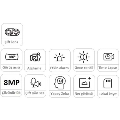 REOLINK 8MP Panoramik 3.2mm 180° Çift Lensli Wıfı Kablosuz IP Kamera Duo 2