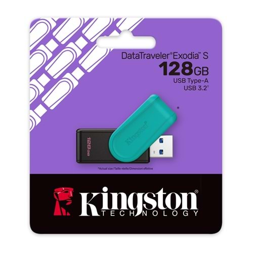 KINGSTON 128GB USB 3.2 Usb Bellek DATATRAVELER EXODIA S DTXS/128GB
