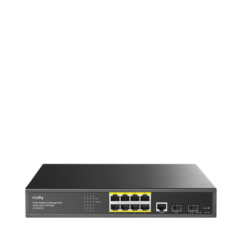 CUDY 8port PoE 130w 2-SFP Gigabit Yönetilebilir Switch / GS2008PS2 