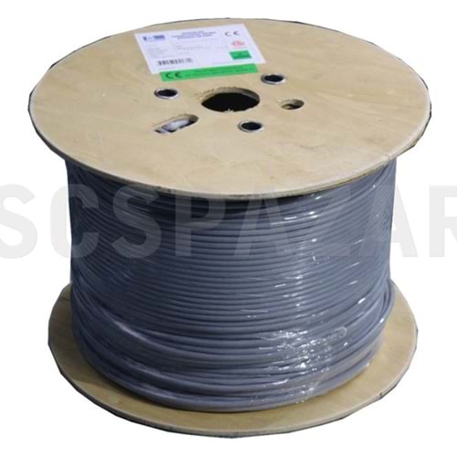 HCS 500metre H06-00402-DP0-FV0000 CAT6 U/UTP 4x2x23AWG LS0H Gri Network Kablosu