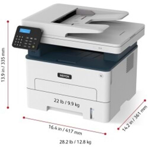 XEROX A4 Siyah B235V_DNI Çok Fonksiyonlu Faxlı Dublex Laser Yazıcı USB 2.0,Ethernet,Kablosuz