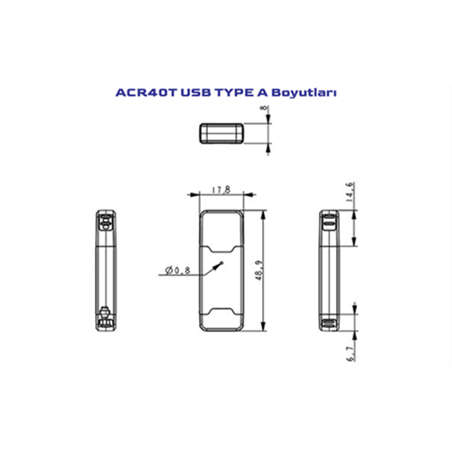 ACS ACR40T-A5 USB Type-C SIM Boyutlu Temaslı E-İmza Akıllı Kart Okuyucu