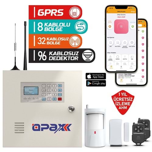 Opax 2646 Gprs Alarm Paneli Akü Dahil (1 Yıl Ahm Ücretsiz)