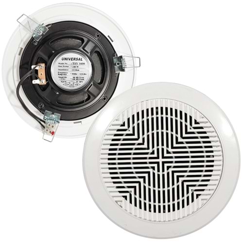 Unıversal Tsy-1600 Alçıpan Tavan Hoparlör 16Cm 100 Watt Beyaz