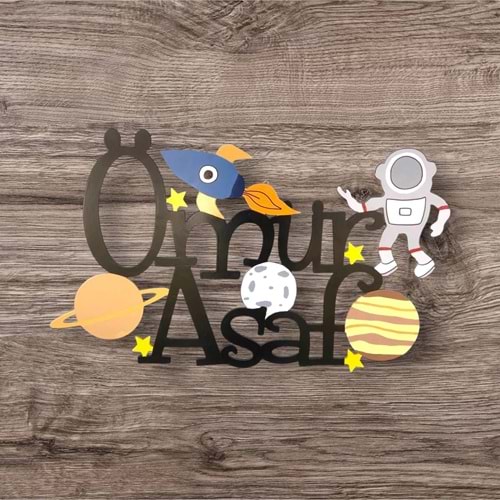 Gece Lambası Led li İsimli Model 80 X 50 CM Astronot-1