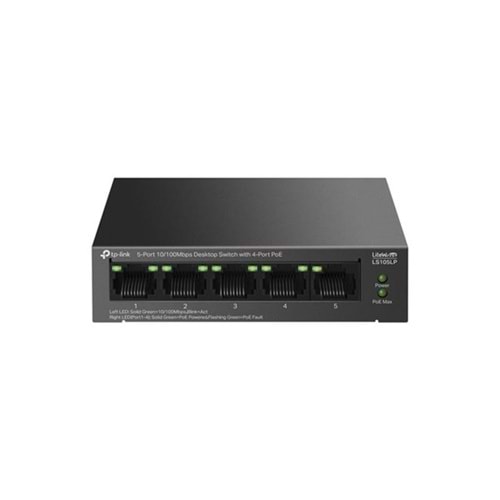 TP-LINK 5PORT 41W 4 PORT POE 10/100 YÖETİLEMEZ SWITCH LS105LP