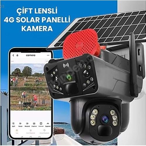 O-KAM PRO O-kam-3815 4g Dual Lens Solar Ptz Güneş Panelli Kamera