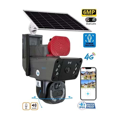 O-KAM PRO O-kam-3815 4g Dual Lens Solar Ptz Güneş Panelli Kamera