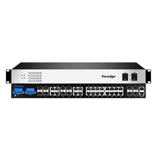 FOREDGE 16port PoE 400w 8-SFP/4-10GbE SFP Gigabit Yönetilebilir Endüstriyel Switch IS1024GPS-8F-4TF