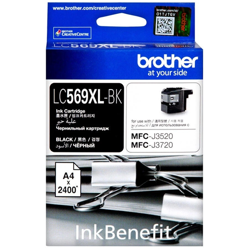 BROTHER LC569XLBK Siyah Yüksek Kapasiteli Mürekkep Kartuşu (2.400 Sayfa)