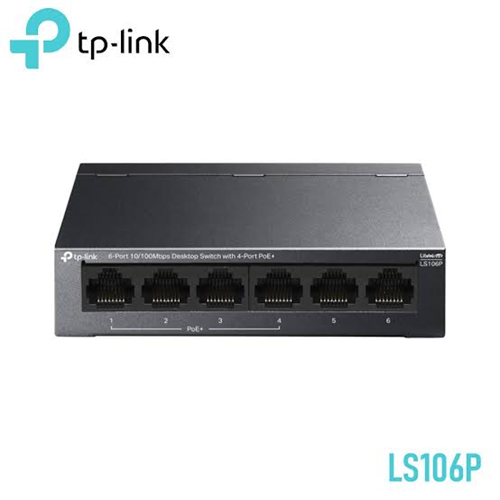 TP-LINK 6port 67w 4port PoE 10/100 Yönetilemez Switch LS106P