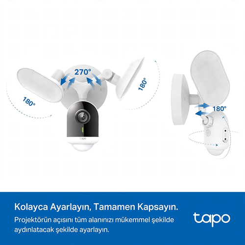 TP-LINK 4MP 2K QHD 2800 Lümen Projektörlü AI IP65 Wıfı Dış Mekân IP Kamera Tapo C720 