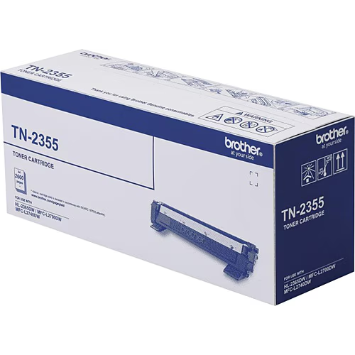 BROTHER TN-2355 Siyah Orijinal Lazer Toner (Yaklaşık 2.600 Sayfa)