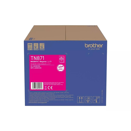 Brother TN871M Yüksek Kapasiteli Kırmızı (Magenta) Orijinal Lazer Toner (Yaklaşık 6.500 Sayfa)