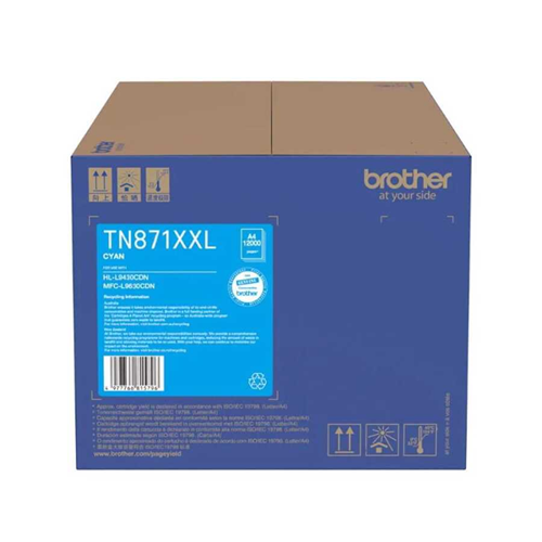 Brother TN871XLC Ekstra Yüksek Kapasiteli Mavi (Cyan) Orijinal Lazer Toner (Yaklaşık 9.000 Sayfa)