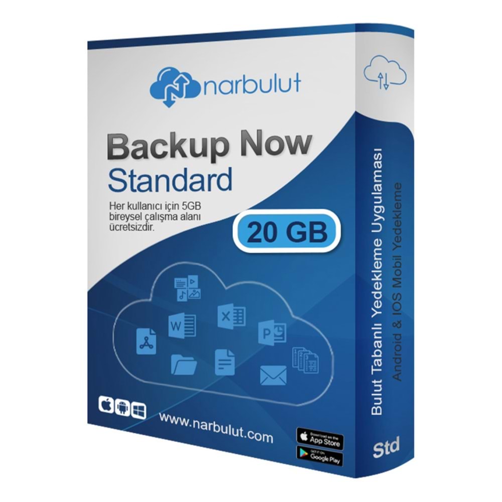 NARBULUT Backup Now Standart Edition 20GB Lisans 1yıl 20kullanıcı basic support is included. 