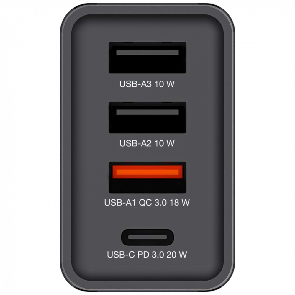 VERBATIM CHR-30EU1 30W 4 Bağlantı Noktalı USB Duvar Şarj Cihazı - Siyah