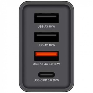 VERBATIM CHR-30EU1 30W 4 Bağlantı Noktalı USB Duvar Şarj Cihazı - Siyah