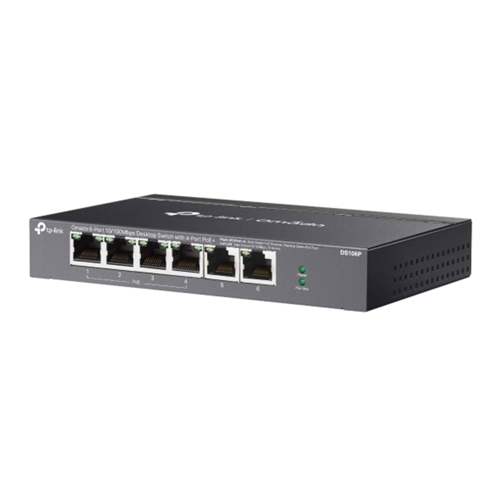 OMADA 5port/4port PoE 67w 10/100 Yönetilemez Switch DS106P