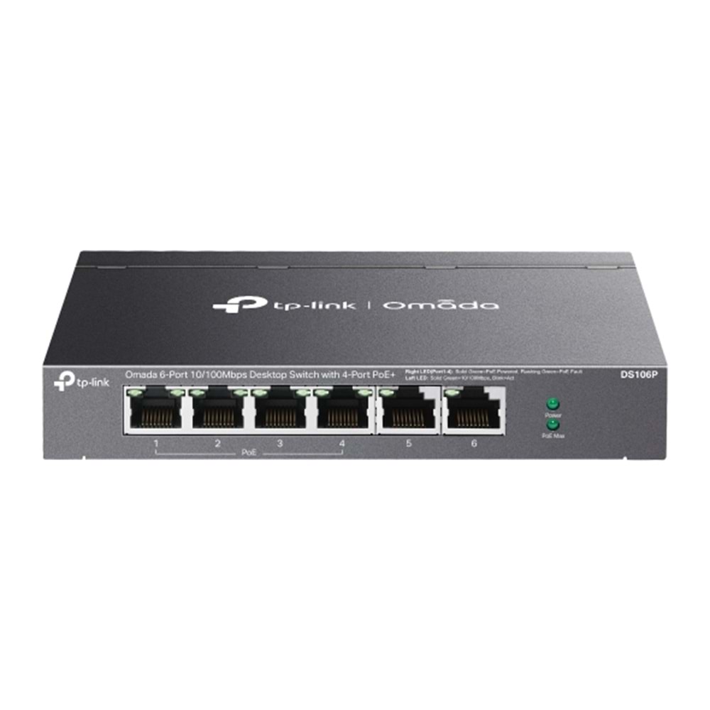 OMADA 5port/4port PoE 67w 10/100 Yönetilemez Switch DS106P