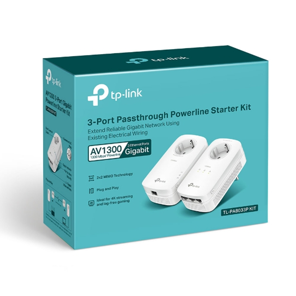 TP-LINK TL-PA8033P KIT Gigabit AV1300 EV Ofis Tipi PowerLine Ağ Adaptörü