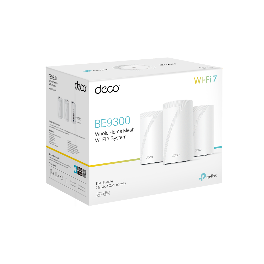 TP-LINK DECO BE65 BE9300 Mesh Router Wi-Fi 7 Sistemi 3-lü paket 