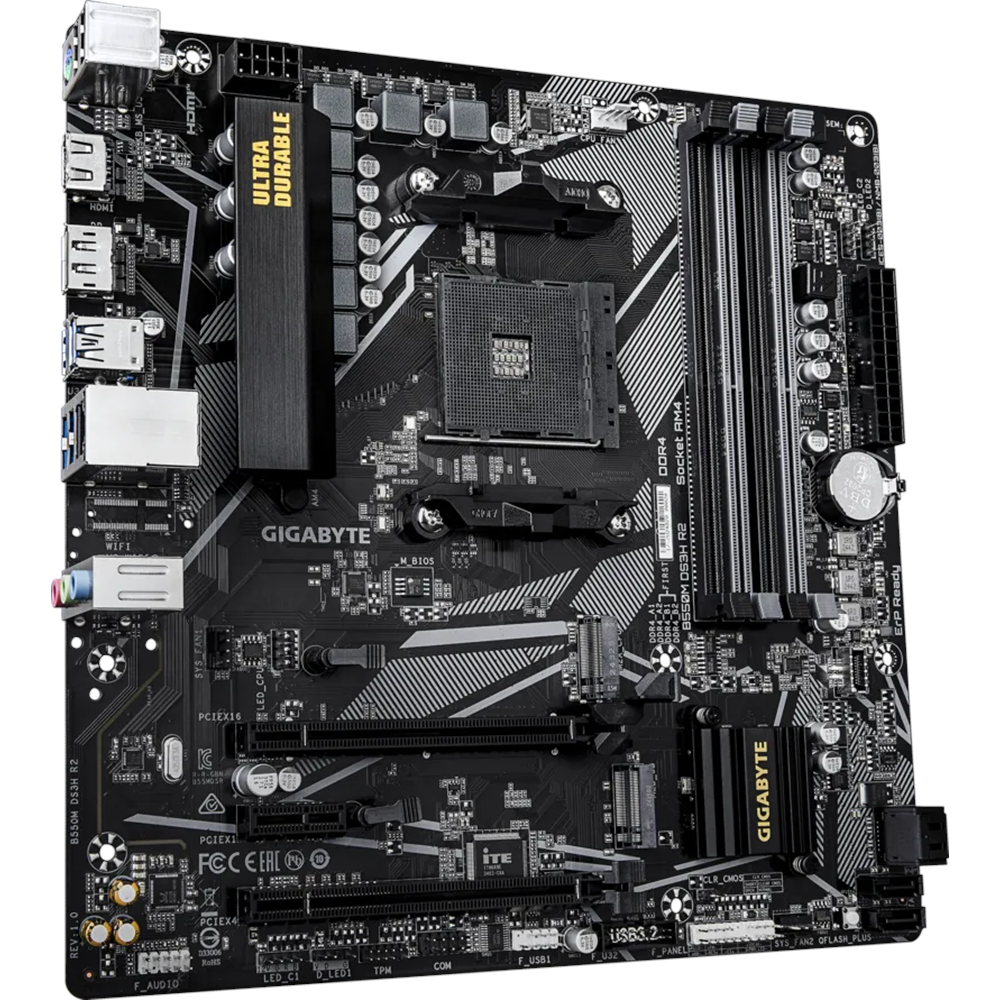 GIGABYTE B550M DS3H R2 DDR4 HDMI DP PCIe 16X v4.0 AM4 mATX 