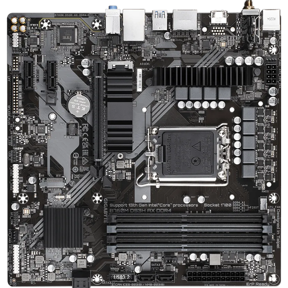 GIGABYTE B760M DS3H AX WIFI6E DDR4 HDMI TYPE-C DP PCIE 4.0 1700p mATX