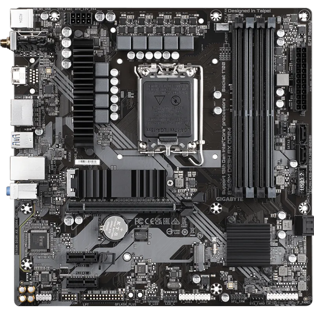 GIGABYTE B760M DS3H AX WIFI6E DDR4 HDMI TYPE-C DP PCIE 4.0 1700p mATX