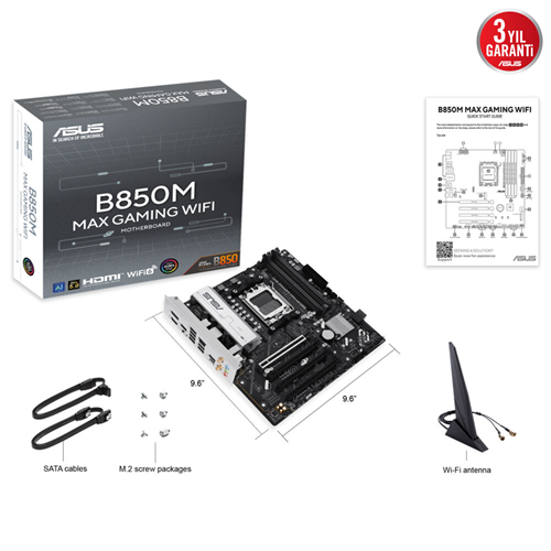 ASUS B850 MAX GAMING WIFI6E DDR5 HDMI-DP PCIE 5.0 AM5 ATX