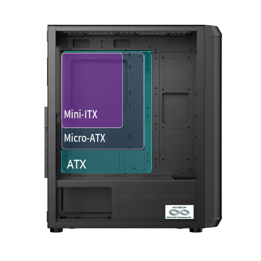 AZTECH 850w SKYHAWK AZT07 RGB Gaming Mid-Tower Pc Kasası 360mm Sıvı Soğutucu Desteği