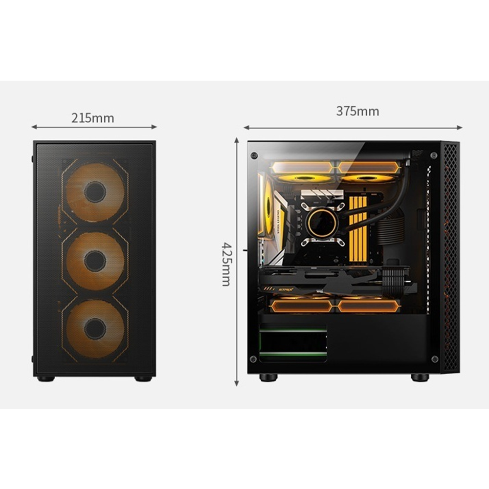 AZTECH 600w SKYLINE AZT04 RGB Gaming Mid-Tower Pc Kasası