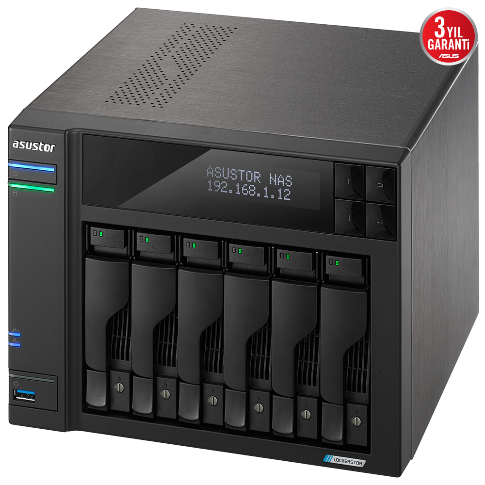 ASUSTOR AS6706T CELERON QC- 8 GB RAM- 6-diskli Nas Server (Disksiz)