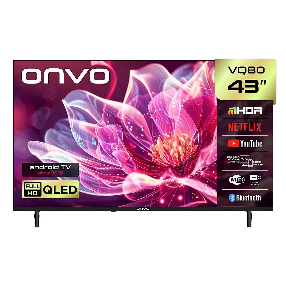 ONVO 43VQ80F2FA 43'' 109 Ekran Uydu Alıcılı Full HD WhaleOS QLED TV
