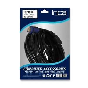 INCA 10metre IMHD-10T HDMI & HDMI Görüntü Kablosu Gold 1.4v 4K 