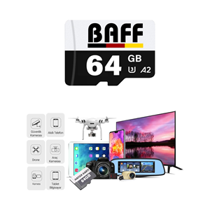 BAFF MicroSD 64GB UHS-I U3 A2 V30 Hafıza Kartı