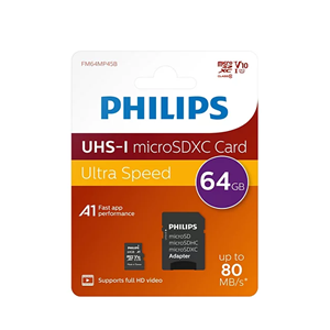 PHILIPS MicroSD 64GB FM64MP45B/00 Class10 Hafıza Kartı