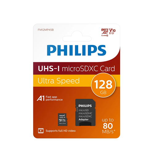 PHILIPS MicroSD 128GB FM12MP45B/00 Class10 Hafıza Kartı