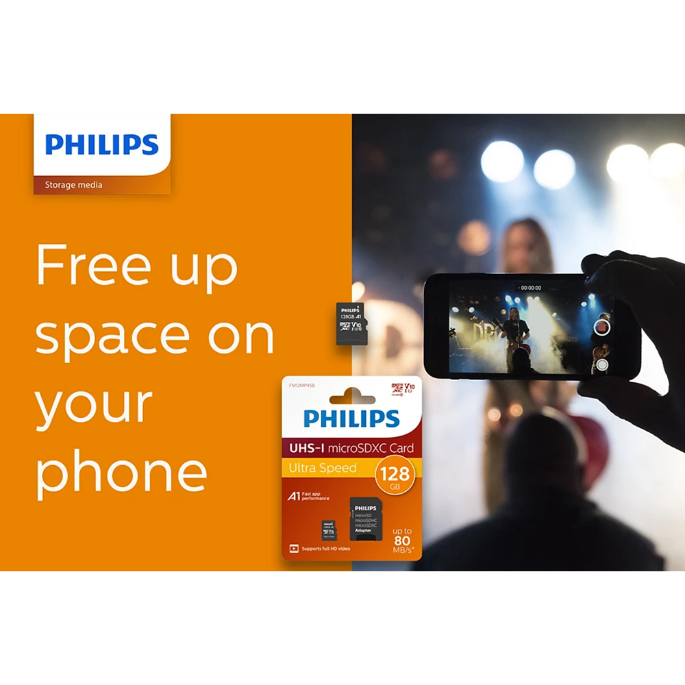 PHILIPS MicroSD 128GB FM12MP45B/00 Class10 Hafıza Kartı