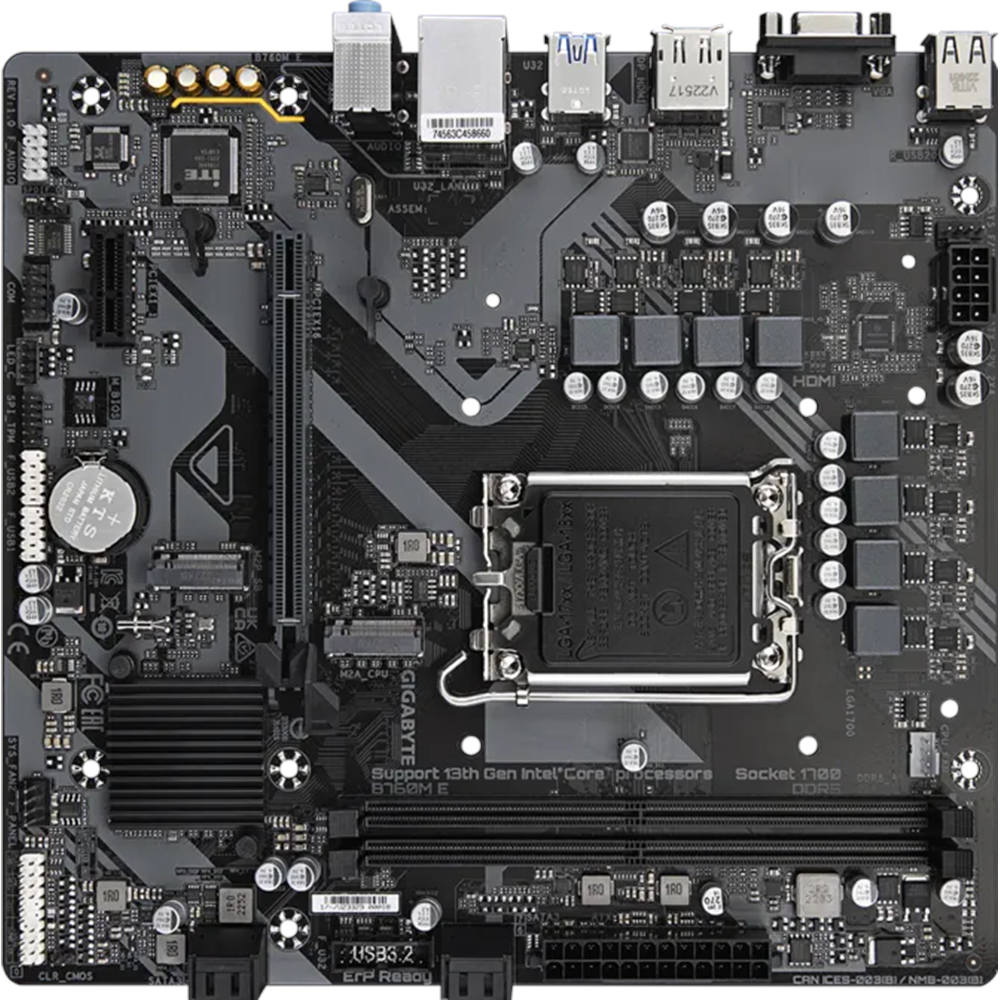 GIGABYTE B760M-E DDR5 HDMI VGA DP PCIe 4.0 16X 1700p mATX