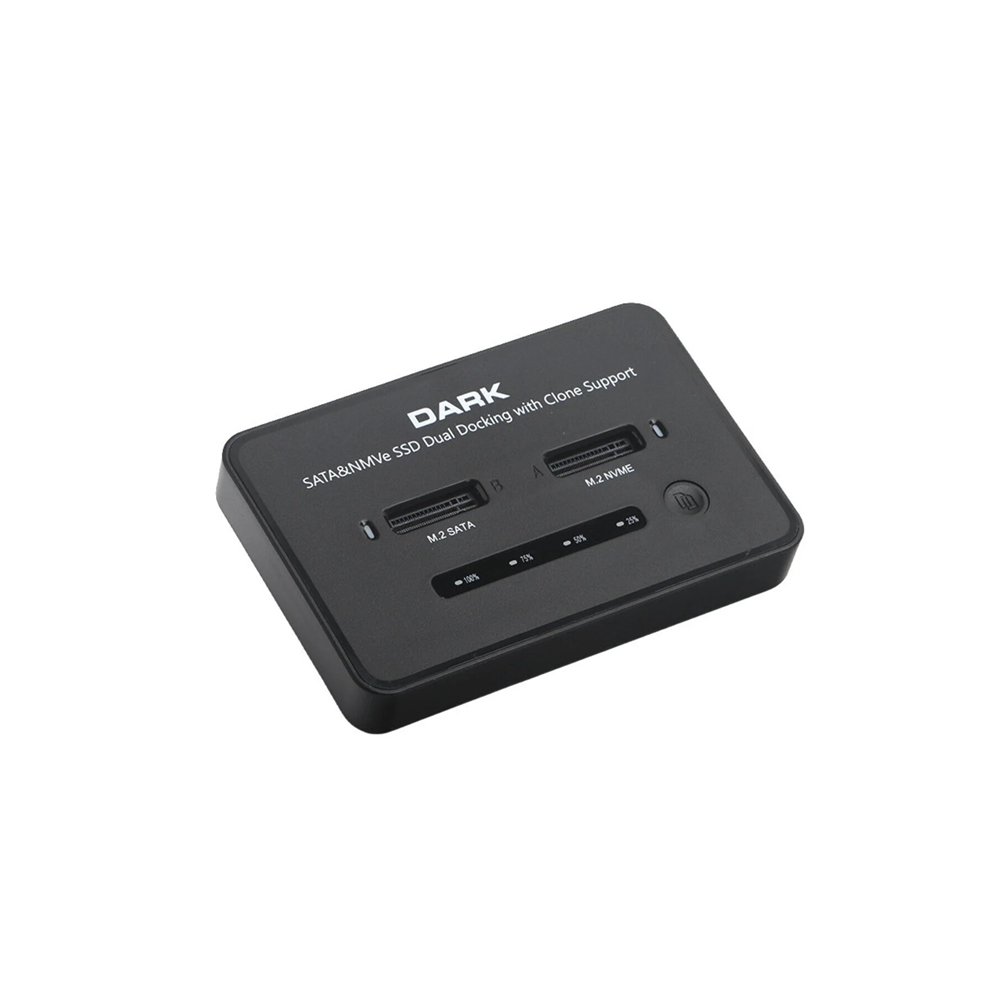 DARK DK-AC-DSDM2C Çift Yuvalı M.2 NVMe & M.2 SATA USB 3.2 Gen2 Type-C Bilgisayarsız (Offline) SSD Klonlama ve Docking Station