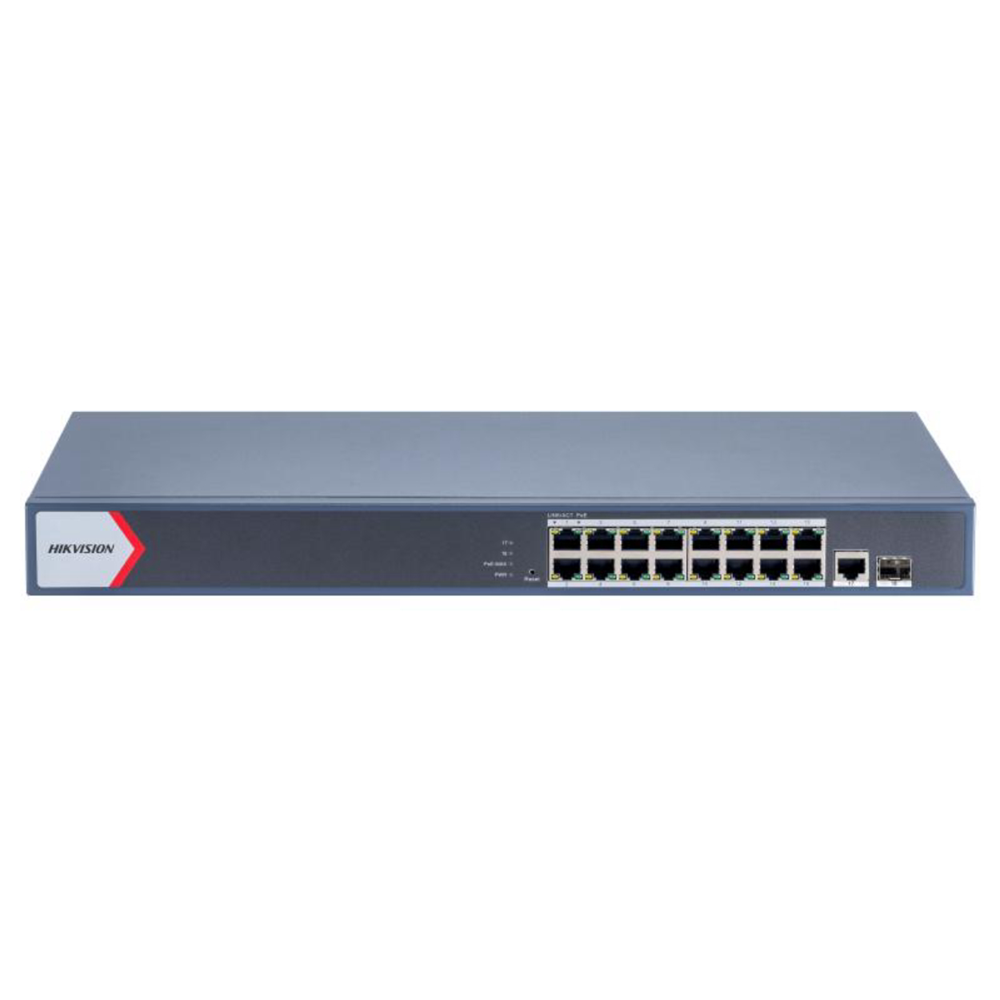 HIKVISION 16port PoE 230w 1-SFP 1-Uplink Gigabit Yönetilebilir Switch DS-3E1518P-EI
